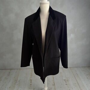 DUMAS Vintage Black Velvet Collar Blazer Jacket Size 12